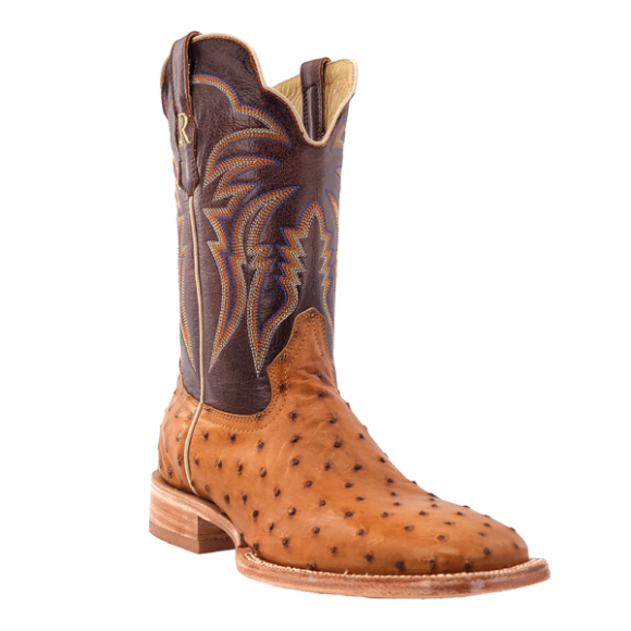 Latest R Watson Men'S Full Quill Ostrich Wide Square 11"- Antique Saddle Bruciato