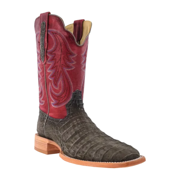 Latest R Watson Men'S Nubuck Caiman Belly Wide Square 11"- Charcoal