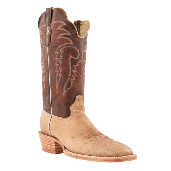 Latest R Watson Men'S Smooth Ostrich Wide Square 13"- Sand Bruciato