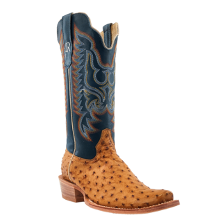 Latest R Watson Men'S Full Quill Ostrich Narrow Square - Antique Saddle Bruciato