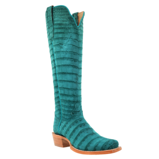 Latest R Watson Women'S Sueded Alligator Narrow Square 17"- Turquoise