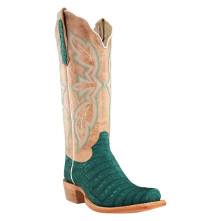 Latest R Watson Women'S Nubuck Caiman Belly Narrow Square 13"- Turquoise