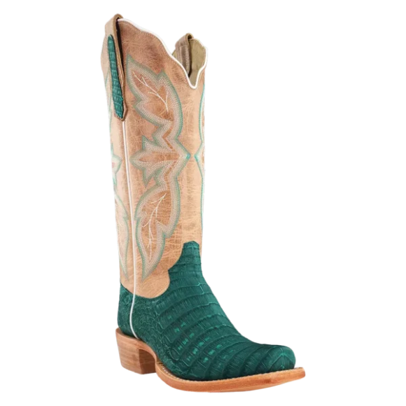 Latest R Watson Women'S Nubuck Caiman Belly Narrow Square 13"- Turquoise