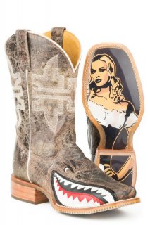 TIN HAUL MEN'S TOASTIN A GNARLY SHARK WITH BEER GIRL SOLE-TAN STYLISH OUTLET