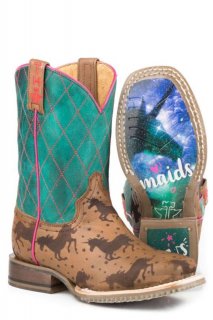 TIN HAUL LITTLE GIRLS MAGIC UNICORNS WITH CHASING RAINBOWS SOLE-TAN STYLISH OUTLET