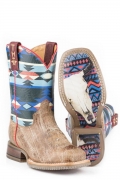 TIN HAUL LITTLE GIRLS AWESOME AZTEC WITH BULL SKULL SOLE-BROWN STYLISH OUTLET