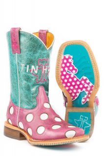 TIN HAUL LITTLE GIRLS LITTLE MISS DOTTY WITH HORSE A DOT SOLE-PINK STYLISH OUTLET