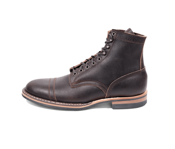 White's Boots | Men's MP-Sherman Toe Cap (Dainite Sole)-Dark Brown Waxed Flesh | Free Shipping