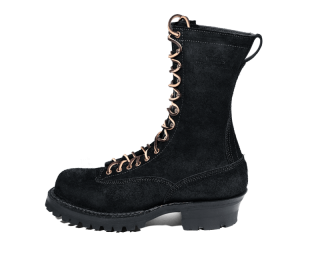 White's Boots | Men's The Original Smokejumper Lace-to-Toe-Black Roughout | Free Shipping