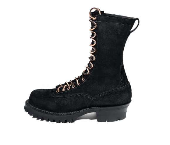 White's Boots | Men's The Original Smokejumper Lace-to-Toe-Black Roughout | Free Shipping