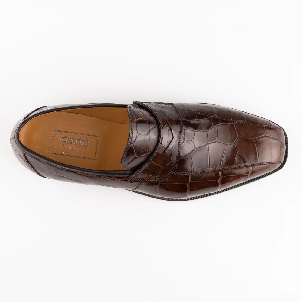 New Arrivals Ferrini Men's Alligator 3724-Chocolate