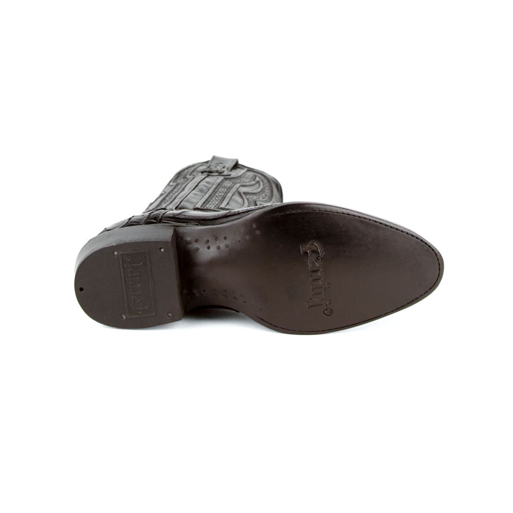 New Arrivals Ferrini Men's Stallion - American Alligator-Black