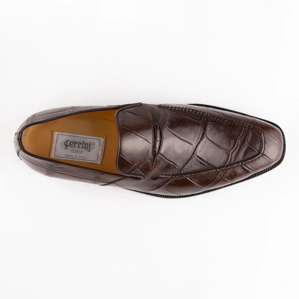 New Arrivals Ferrini Men's Alligator 3877-Chocolate