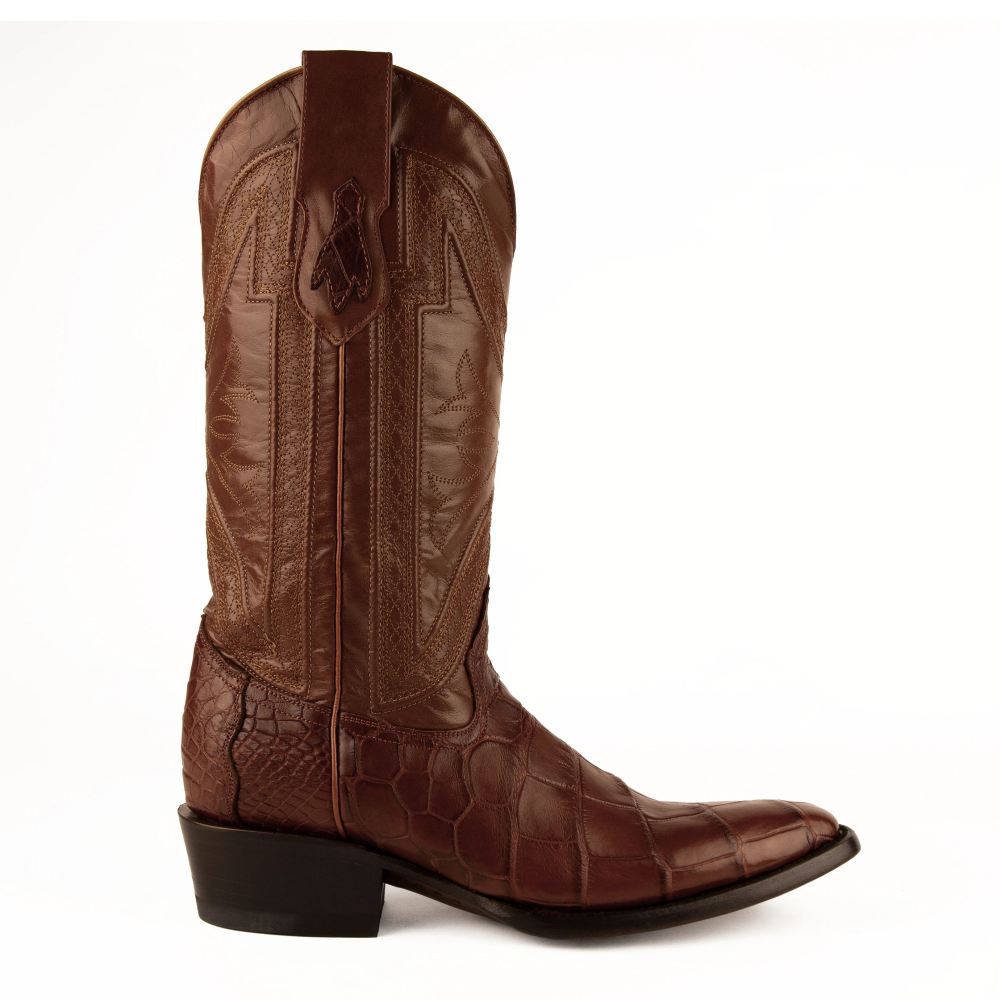 New Arrivals Ferrini Men's Stallion - American Alligator-Cognac