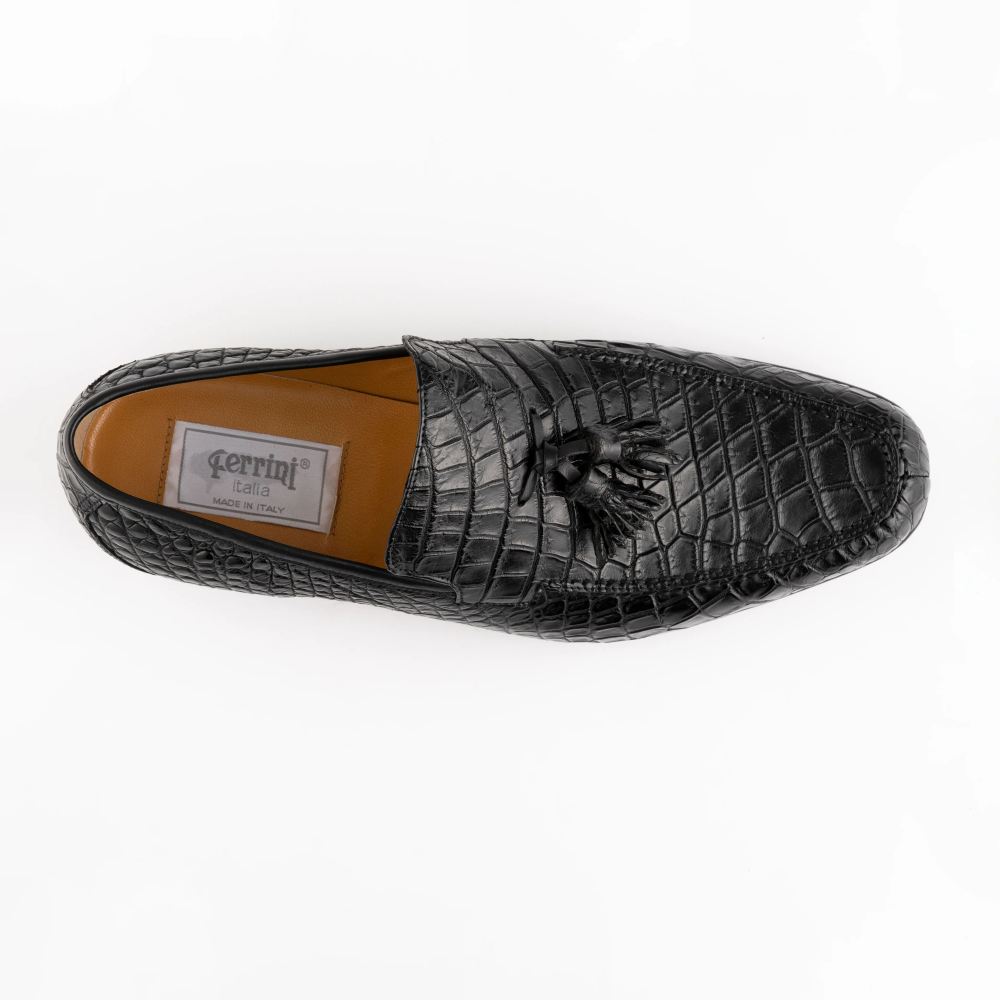 New Arrivals Ferrini Men's Crocodile 3918-Black