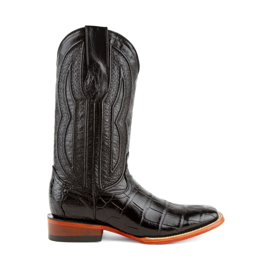 New Arrivals Ferrini Men's Stallion - American Alligator-Black