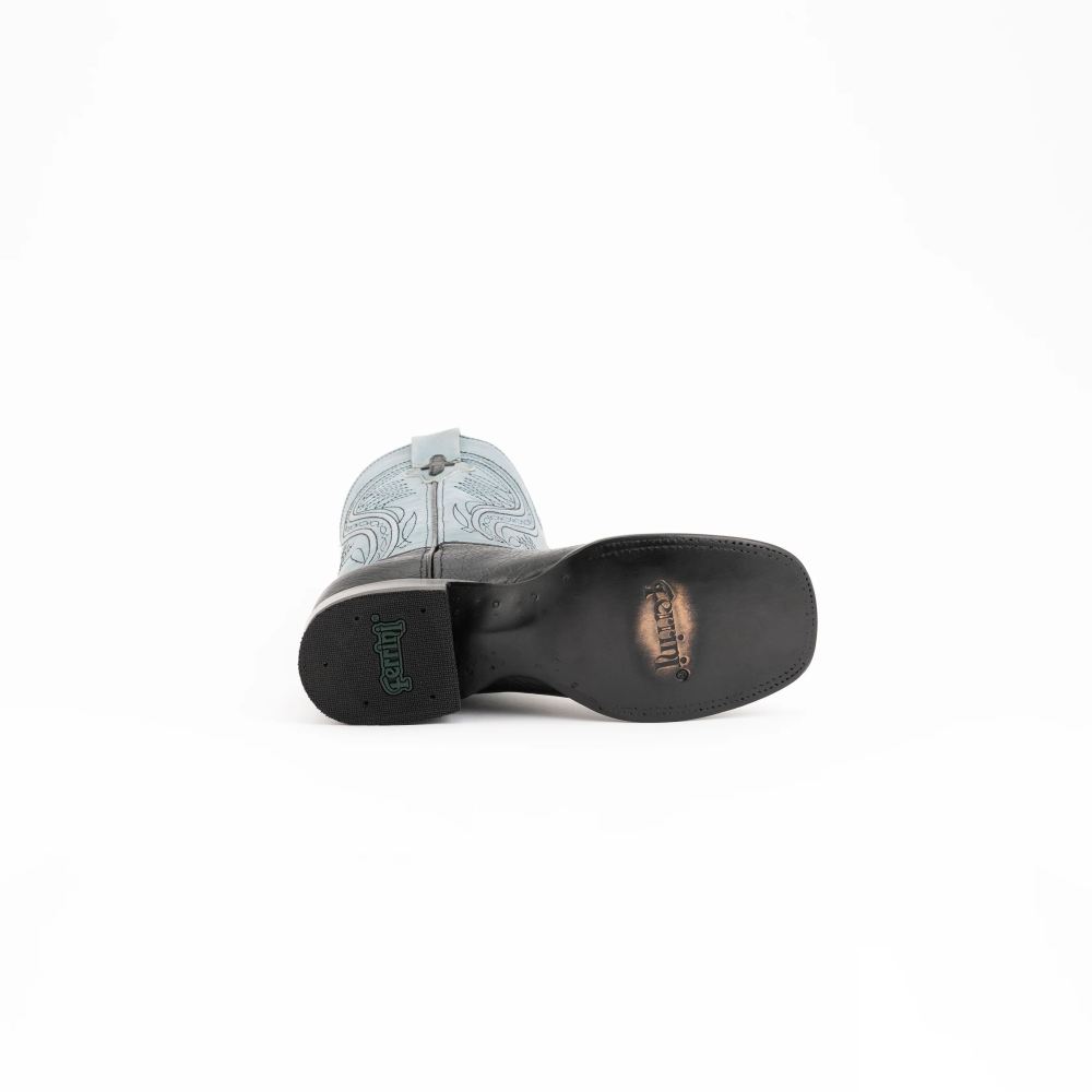 New Arrivals Ferrini Men's Morgan - Men's Smooth Ostrich-Black