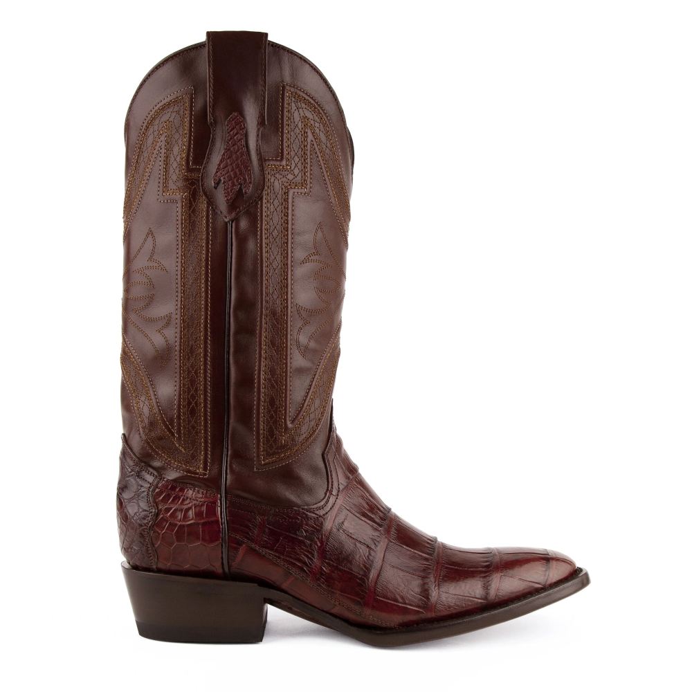 New Arrivals Ferrini Men's Stallion - American Alligator-Chocolate