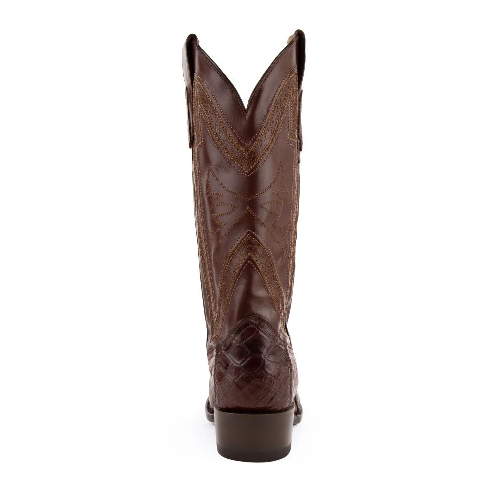 New Arrivals Ferrini Men's Stallion - American Alligator-Chocolate