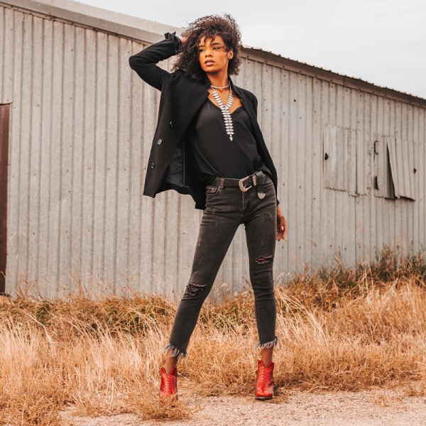 FREEBIRD STYLISH OUTLET WOMEN'S DETROIT-RED CROCO | STYLISH OUTLET