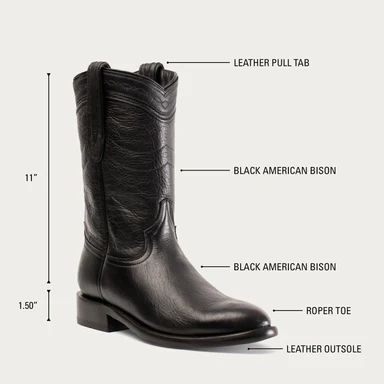 LATEST HYER BOOTS MEN'S WESTERN WELLINGTON - Black