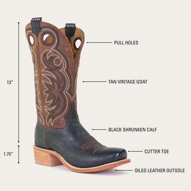LATEST HYER BOOTS MEN'S RILEY - Black/Tan