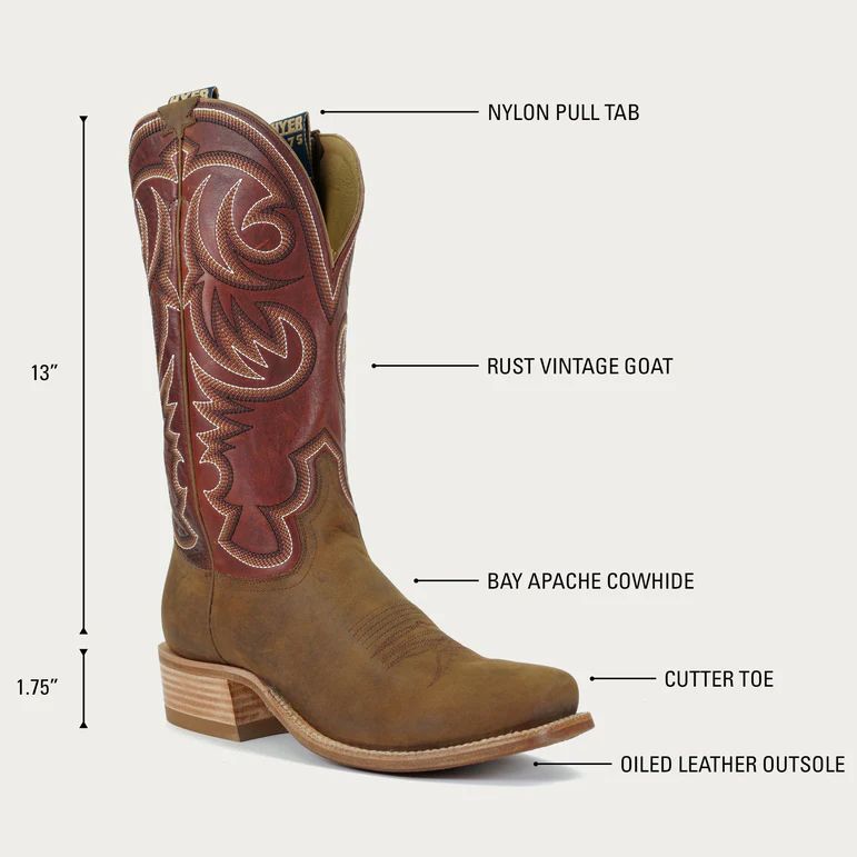 LATEST HYER BOOTS MEN'S HAYS - Bay Apache/Rust