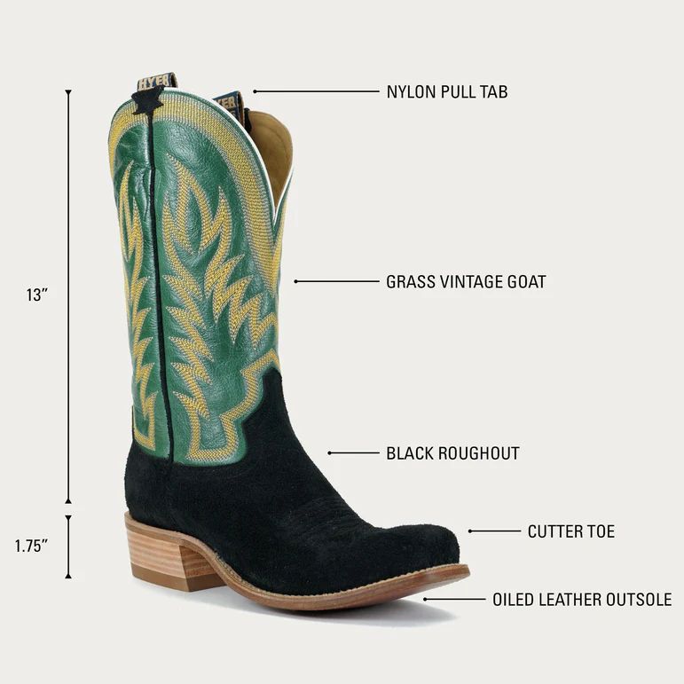 LATEST HYER BOOTS MEN'S CULVER - Black/Grass