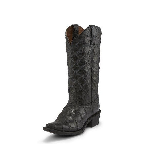 FREE DELIVERY NOCONA WOMEN'S POSH BESSIE BLACK EXOTIC FISH SCALE PRINT FASHION BOOTS NL7060-Black