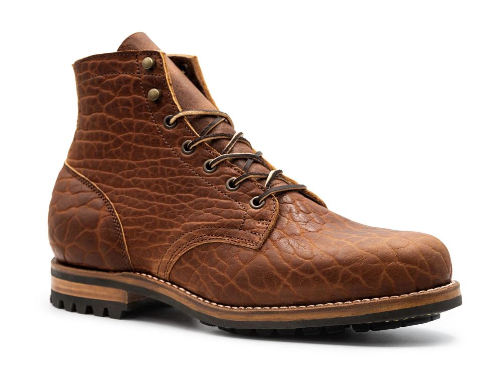 Special Offer | Truman Men's Cognac Shrunken Bison | Plain Toe