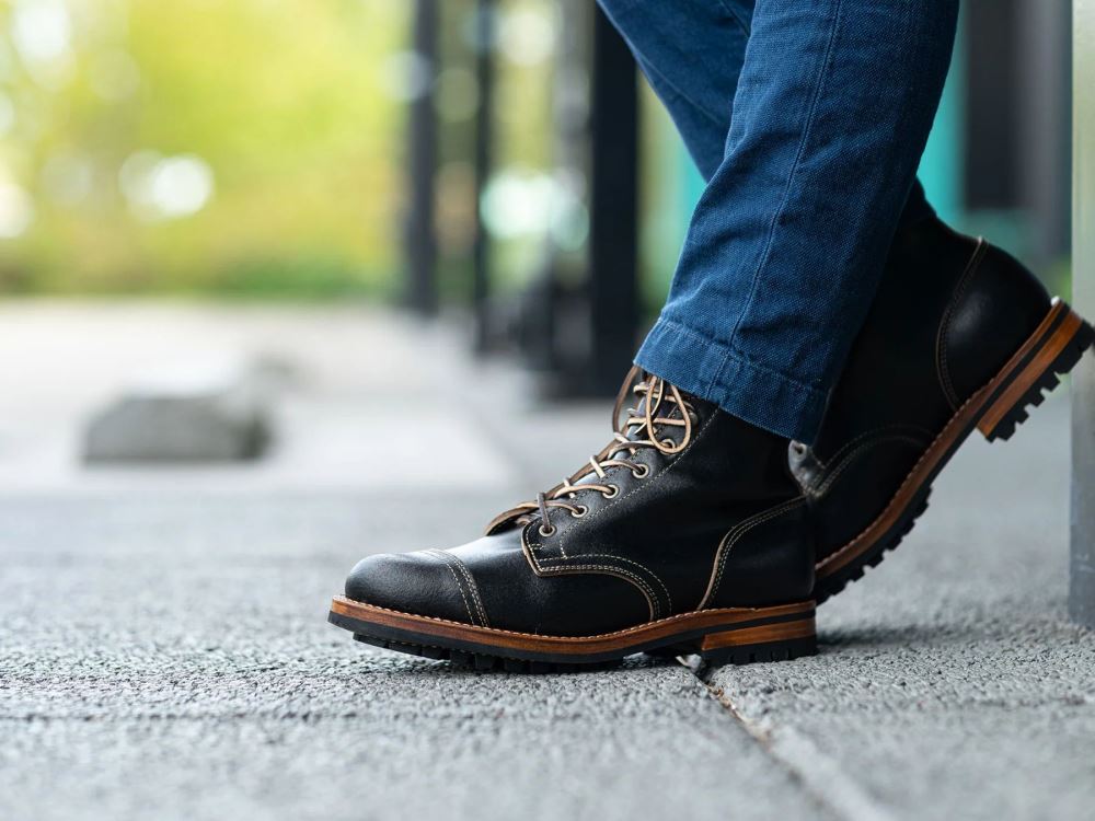 Special Offer | Truman Men's Black Waxed Flesh | Cap Toe