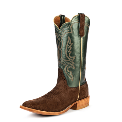 PROMOTION RIOS BOOTS 13" GREEN VELVER LUSTER KIDSKIN & CAFE CARPINCHO R9029 PROMOTION RIOS BOOTS 13" GREEN VELVER LUSTER KIDSKIN & CAFE CARPINCHO R9029